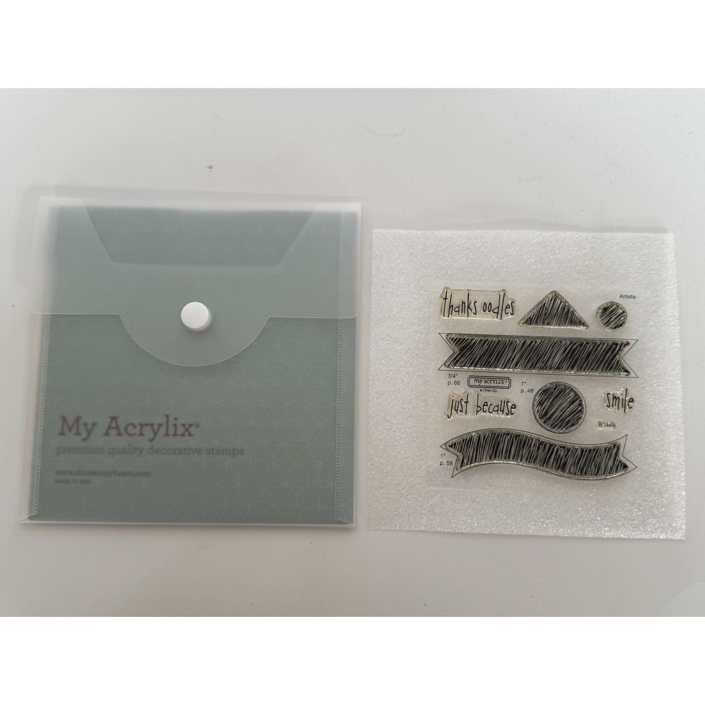 CTMH My Acrylix Acrylic Stamp Set Oodles of Doodles Flair Scribble Shapes B1449