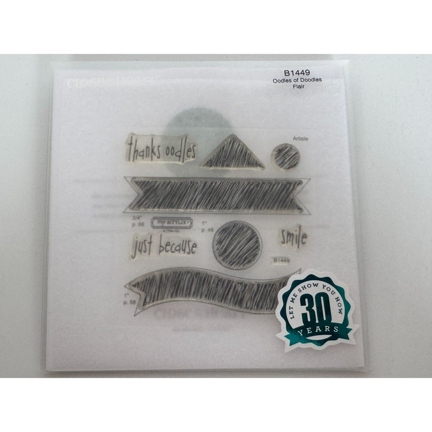 CTMH My Acrylix Acrylic Stamp Set Oodles of Doodles Flair Scribble Shapes B1449