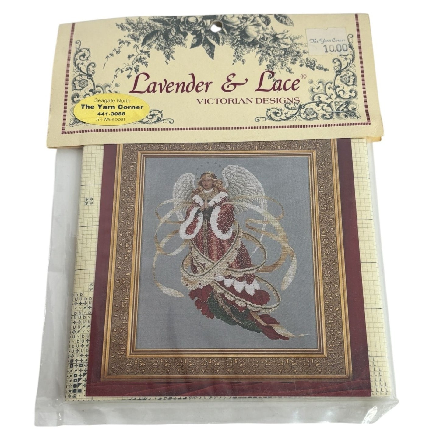 Lavender and Lace Cross Stitch Pattern Angel of Christmas Victorian Holidays