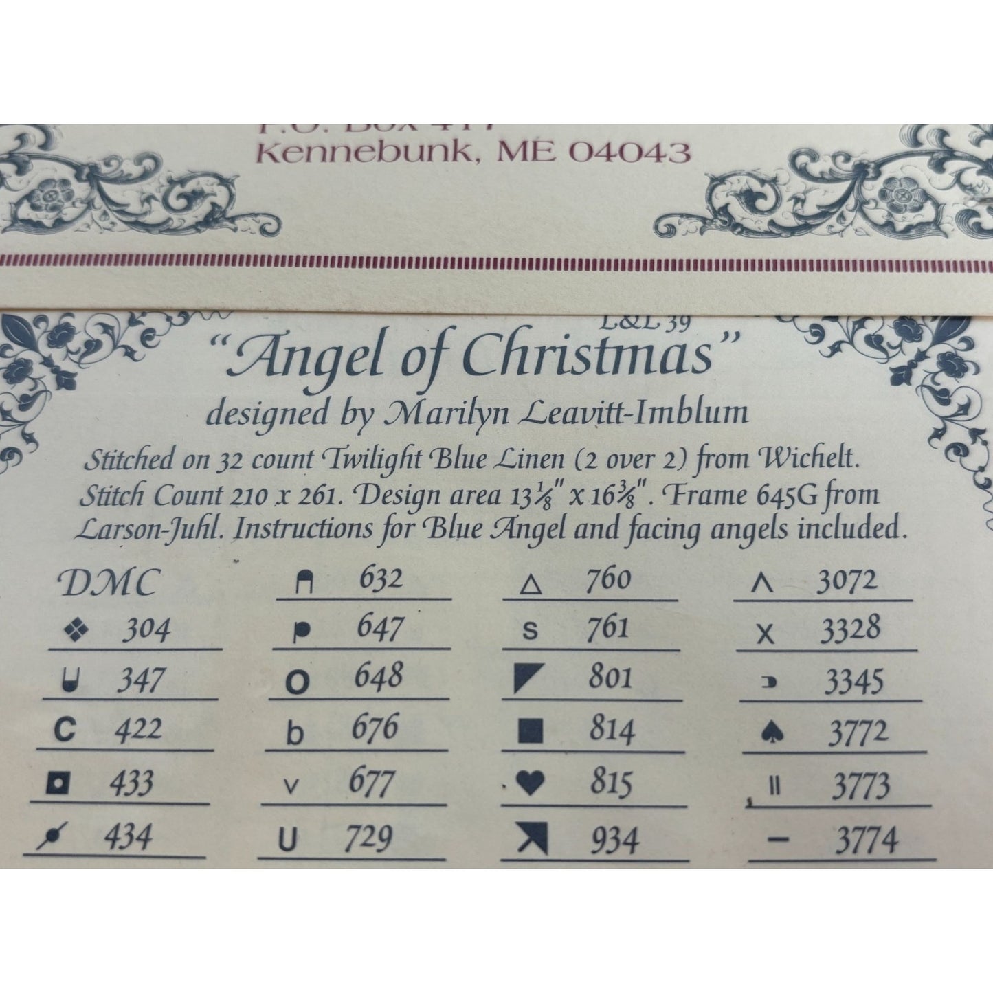 Lavender and Lace Cross Stitch Pattern Angel of Christmas Victorian Holidays