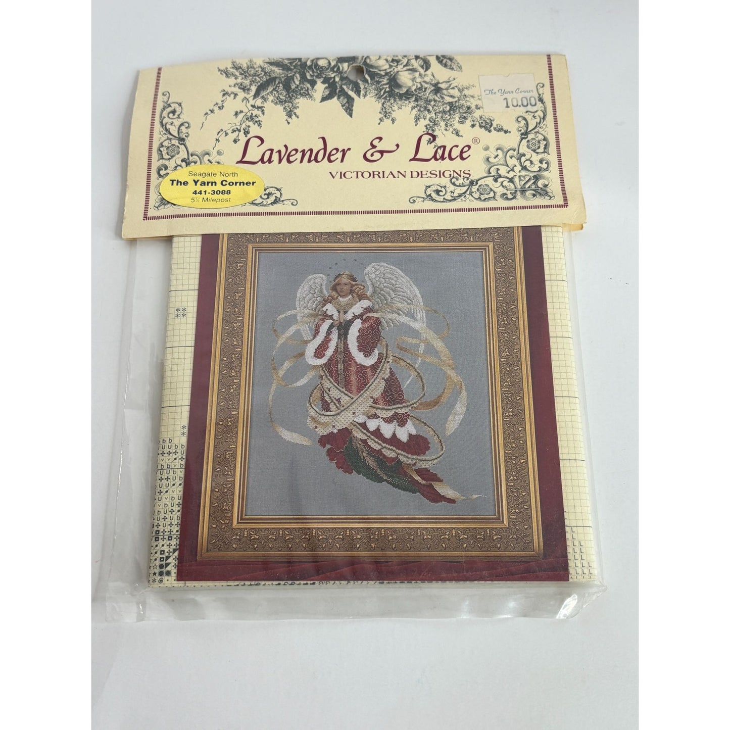 Lavender and Lace Cross Stitch Pattern Angel of Christmas Victorian Holidays