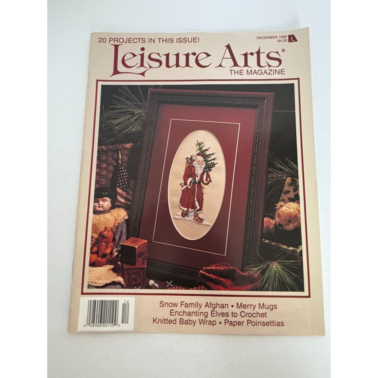 Leisure Arts The Magazine December 1995 Santa Cross Stitch Craft Project Pattern