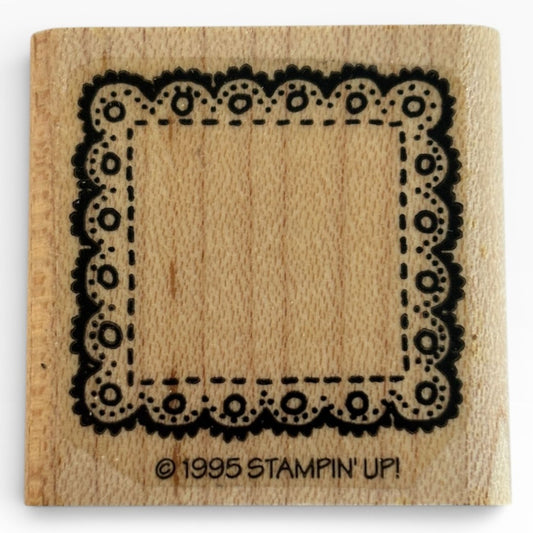 Stampin Up Rubber Stamp Lace Frame Square Decorative Crafting Card Making Small