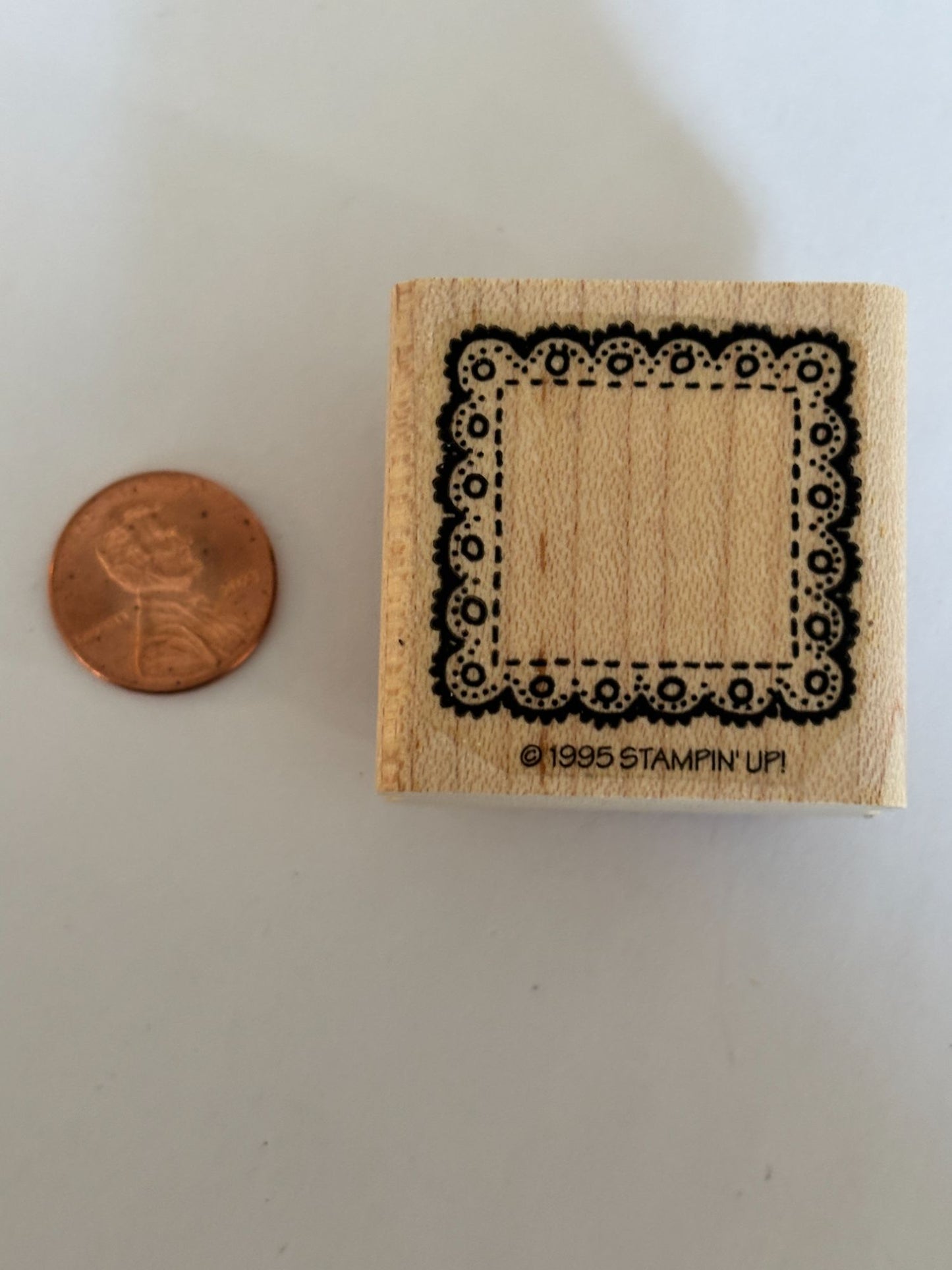 Stampin Up Rubber Stamp Lace Frame Square Decorative Crafting Card Making Small