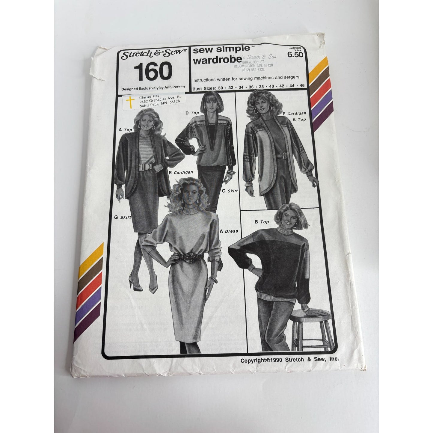 Stretch and Sew Sewing Pattern 160 Sew Simple Wardrobe Dress Top Cardigan Uncut