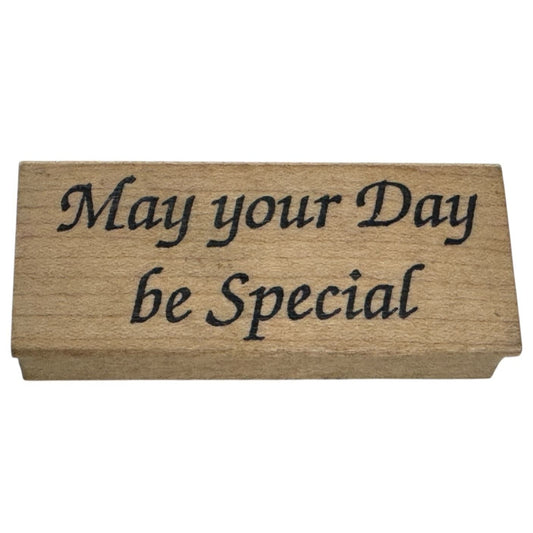 Double D Rubber Stamp May Your Day Be Special Birthday Card Making Sentiment