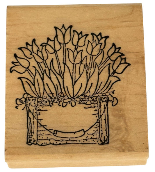Holly Berry House Stamp Tulip Flower Box Spring Easter Big Card Making Craft