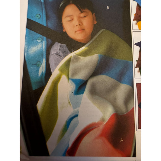 McCalls Sewing Pattern 4185 Lap Quilt Fleece Blanket Pillow Case Kids Travel UC