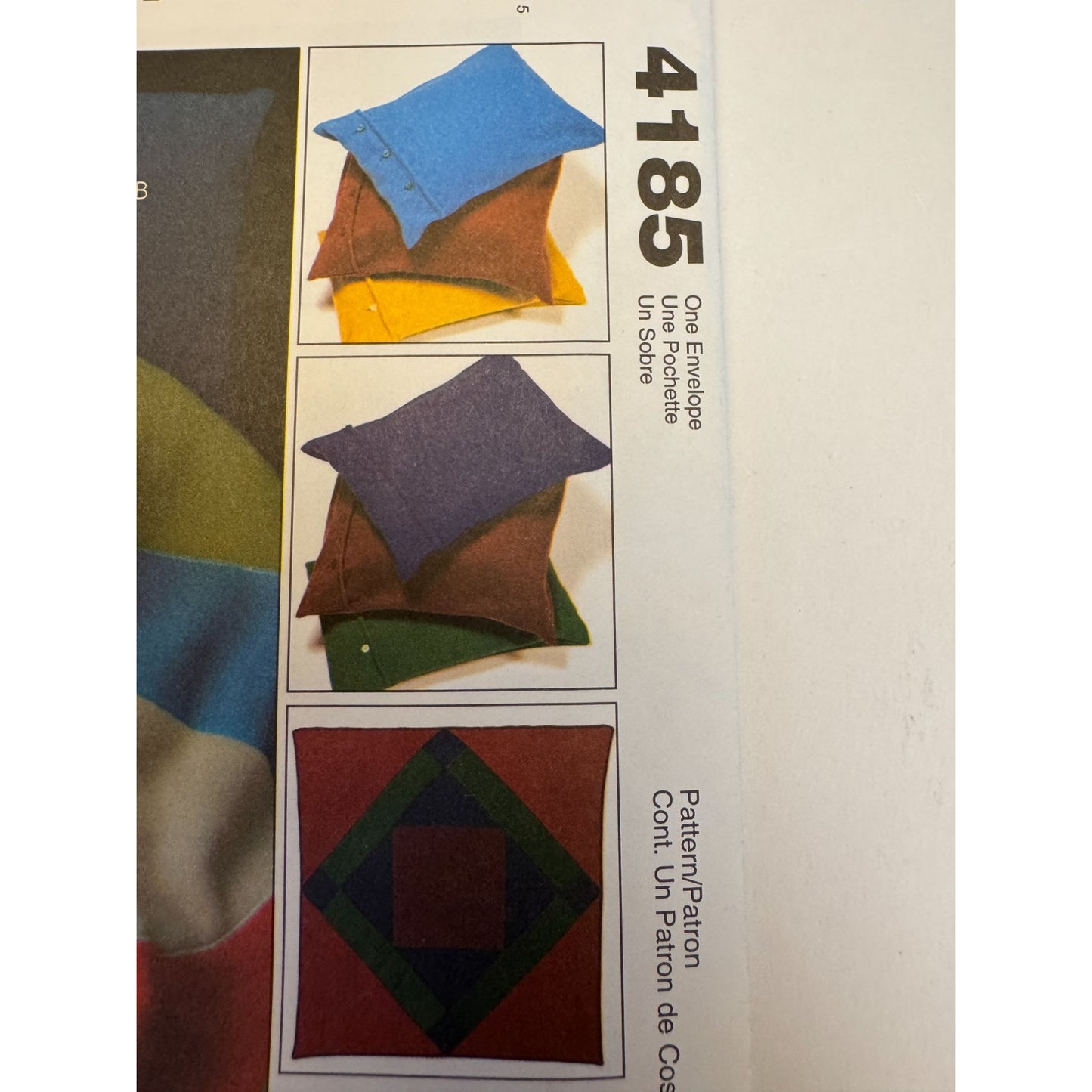McCalls Sewing Pattern 4185 Lap Quilt Fleece Blanket Pillow Case Kids Travel UC