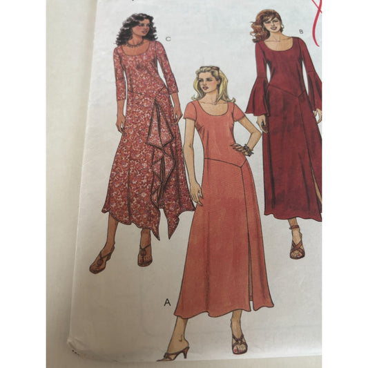 McCalls Sewing Pattern M4509 Dress Trumpet Sleeve Back Zipper 12 14 16 18 Uncut