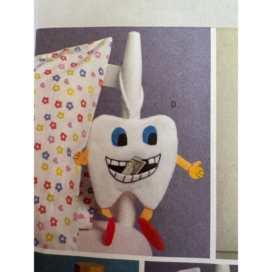 Butterick B4477 Tooth Fairy Pillow Sewing Pattern Dentist Baseball Glove Doll Flower