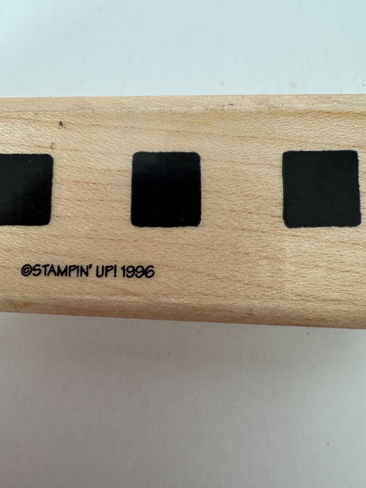 Stampin Up Wood Mounted Rubber Stamp Square Pattern Border Card Making Edge