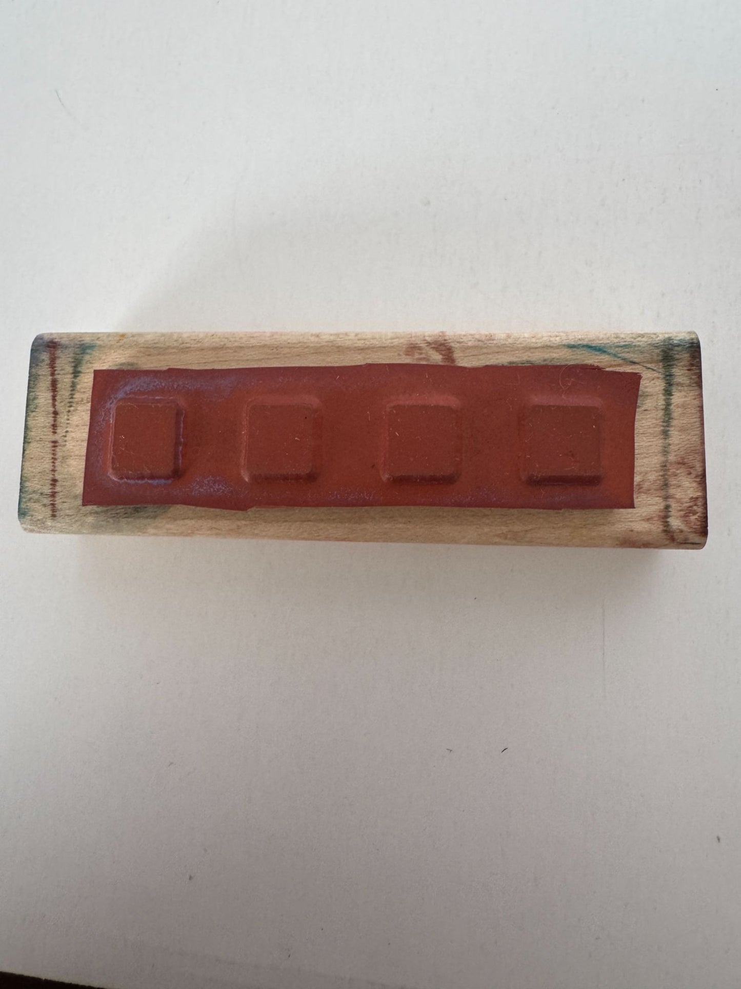 Stampin Up Wood Mounted Rubber Stamp Square Pattern Border Card Making Edge