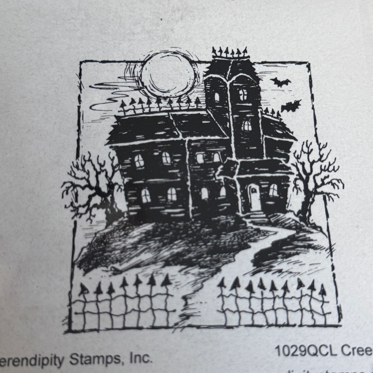 Creepy Haunted House Rubber Stamp Set Serendipity Stamps Halloween Cardmaking Mansion Fall