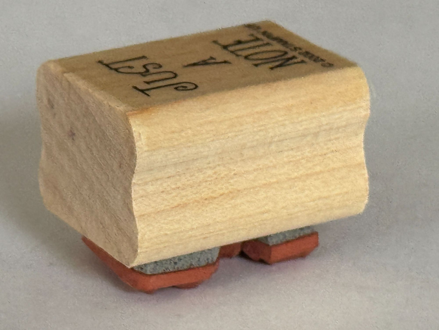 Stampin Up Rubber Stamp Just a Note Card Making Words Sentiment Snail Mail Wood