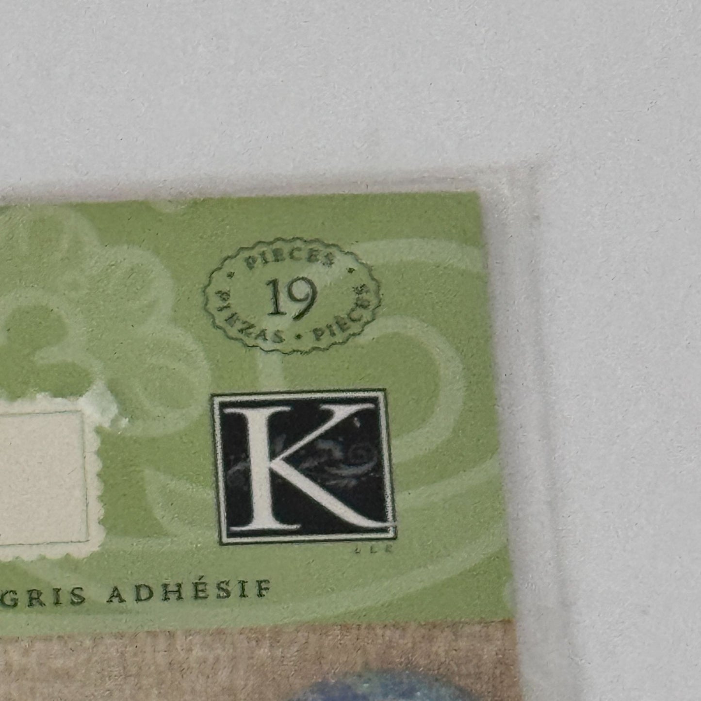 K Company Blue Awning Adhesive Chipboard Words Swirls Scrapbooking Memories Love