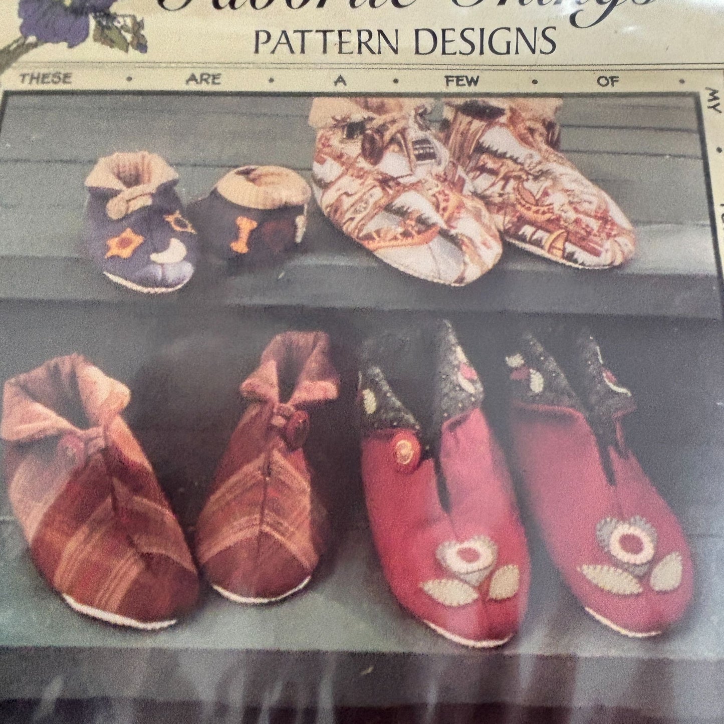 Favorite Things Sewing Pattern 037 Slippers Family Sizes Baby to Adult All Ages