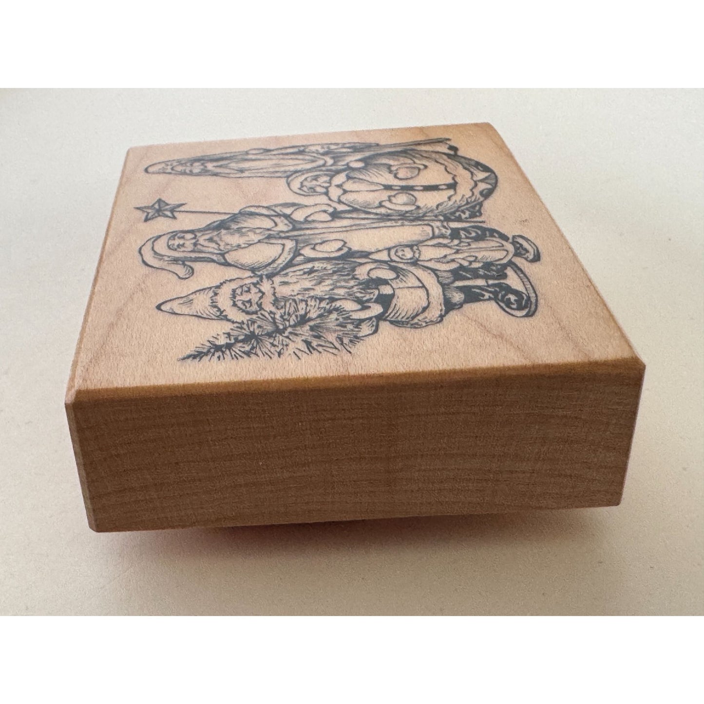PSX Rubber Stamp Santa Claus Collage Christmas Card Making Holidays Tree G-1825