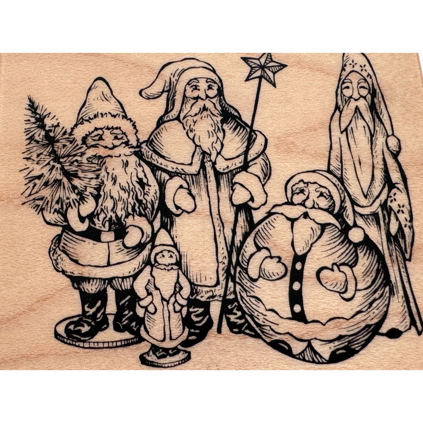 PSX Rubber Stamp Santa Claus Collage Christmas Card Making Holidays Tree G-1825