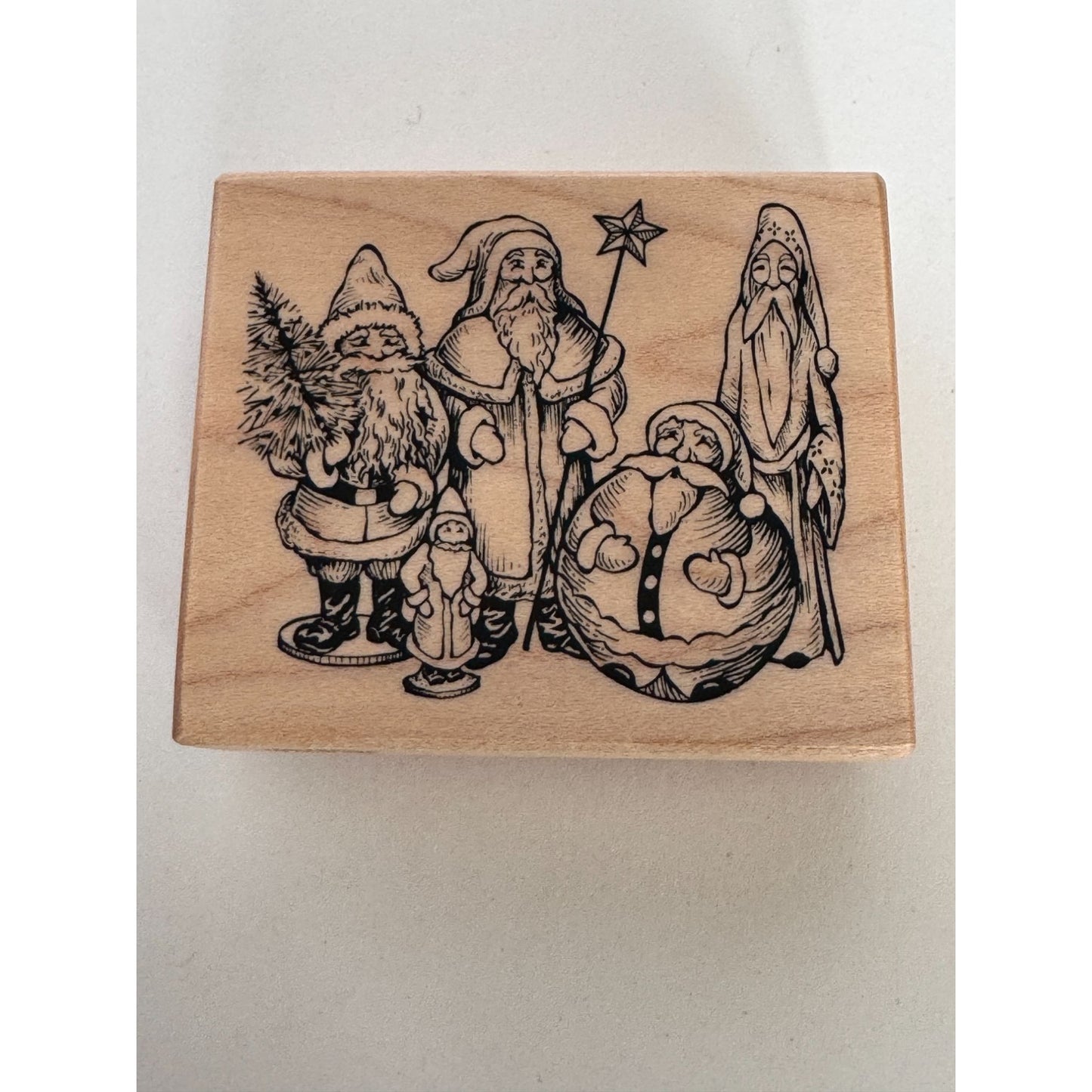 PSX Rubber Stamp Santa Claus Collage Christmas Card Making Holidays Tree G-1825