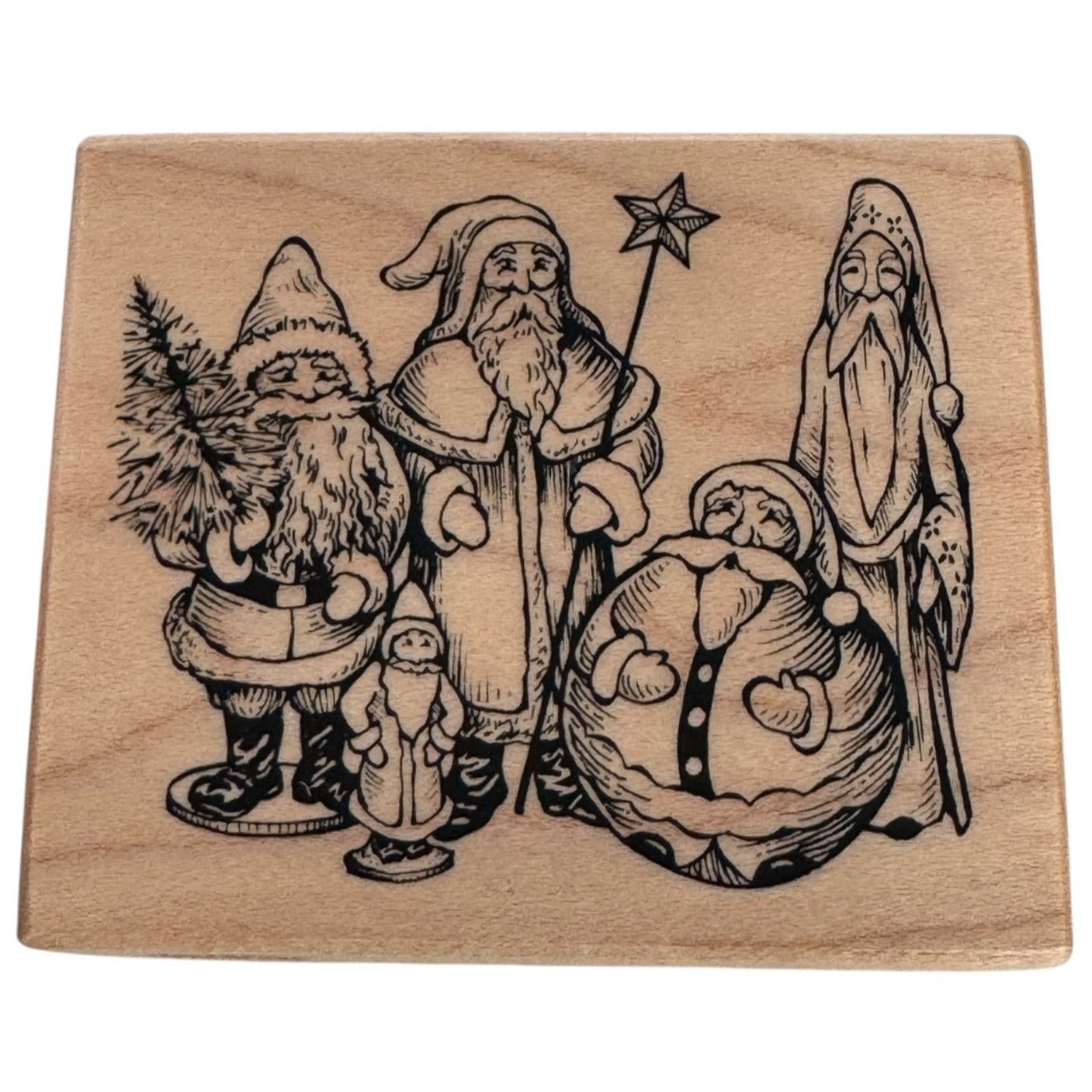 PSX Rubber Stamp Santa Claus Collage Christmas Card Making Holidays Tree G-1825