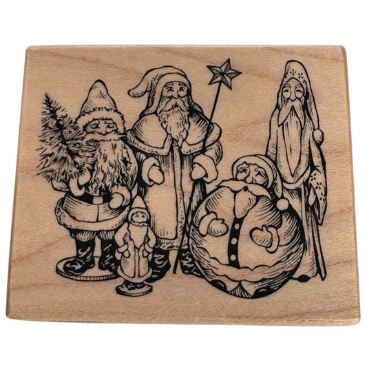 PSX Rubber Stamp Santa Claus Collage Christmas Card Making Holidays Tree G-1825