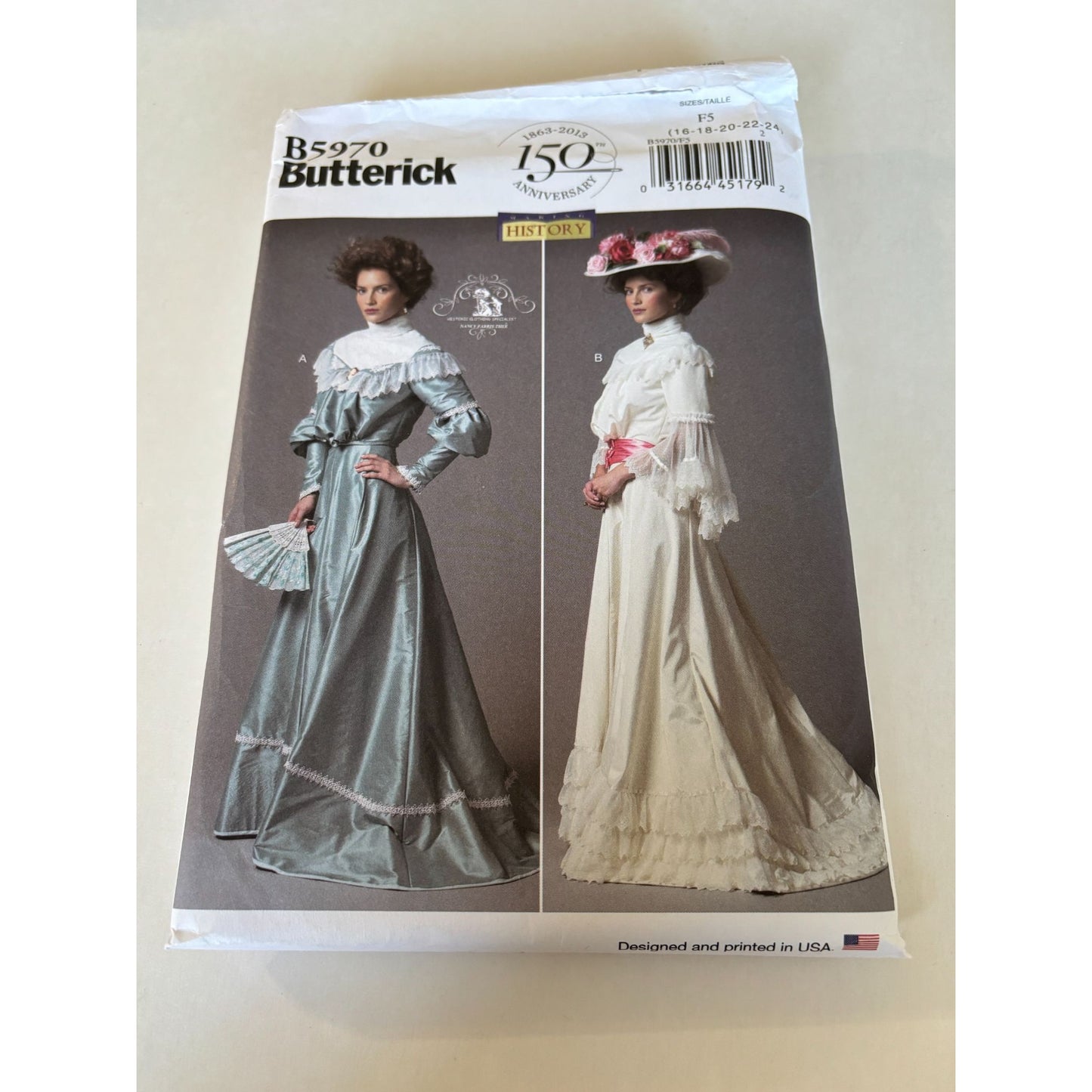 Butterick Sewing Pattern B5970 Historical Victorian Costume Top Skirt 16-24 UC