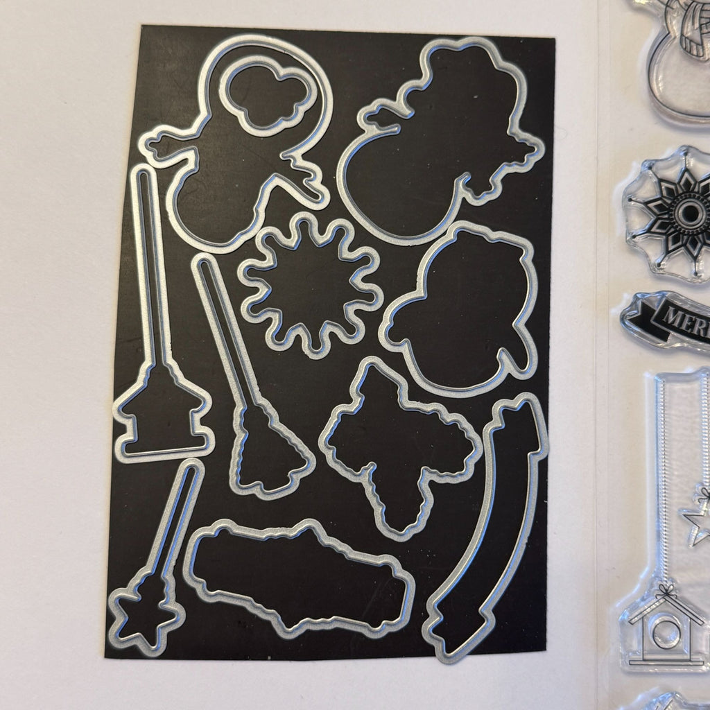 Gina K Winter Cheer Clear Stamps and Matching Dies Christmas Snowman Penguin Holiday Card Making Set