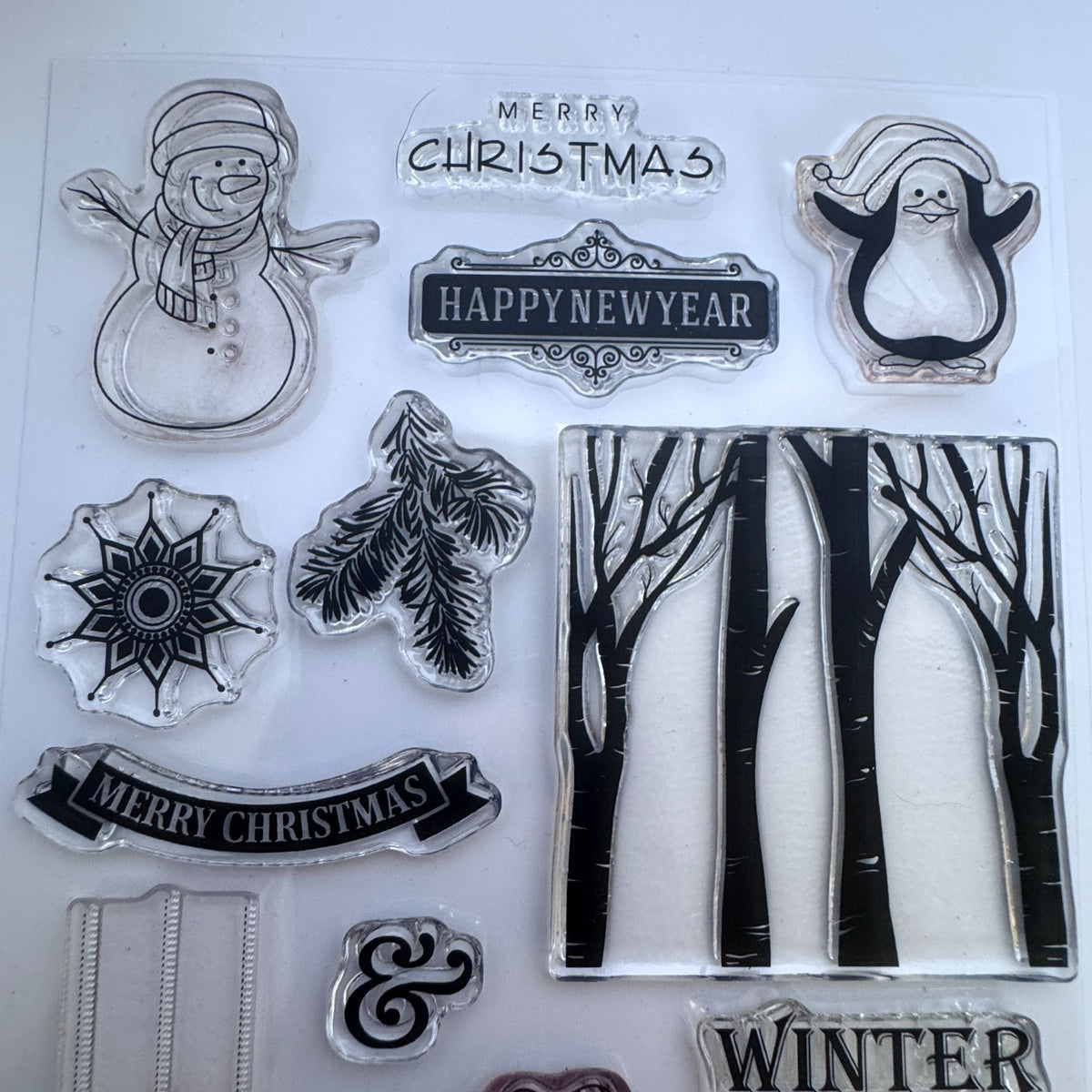 Gina K Winter Cheer Clear Stamps and Matching Dies Christmas Snowman Penguin Holiday Card Making Set