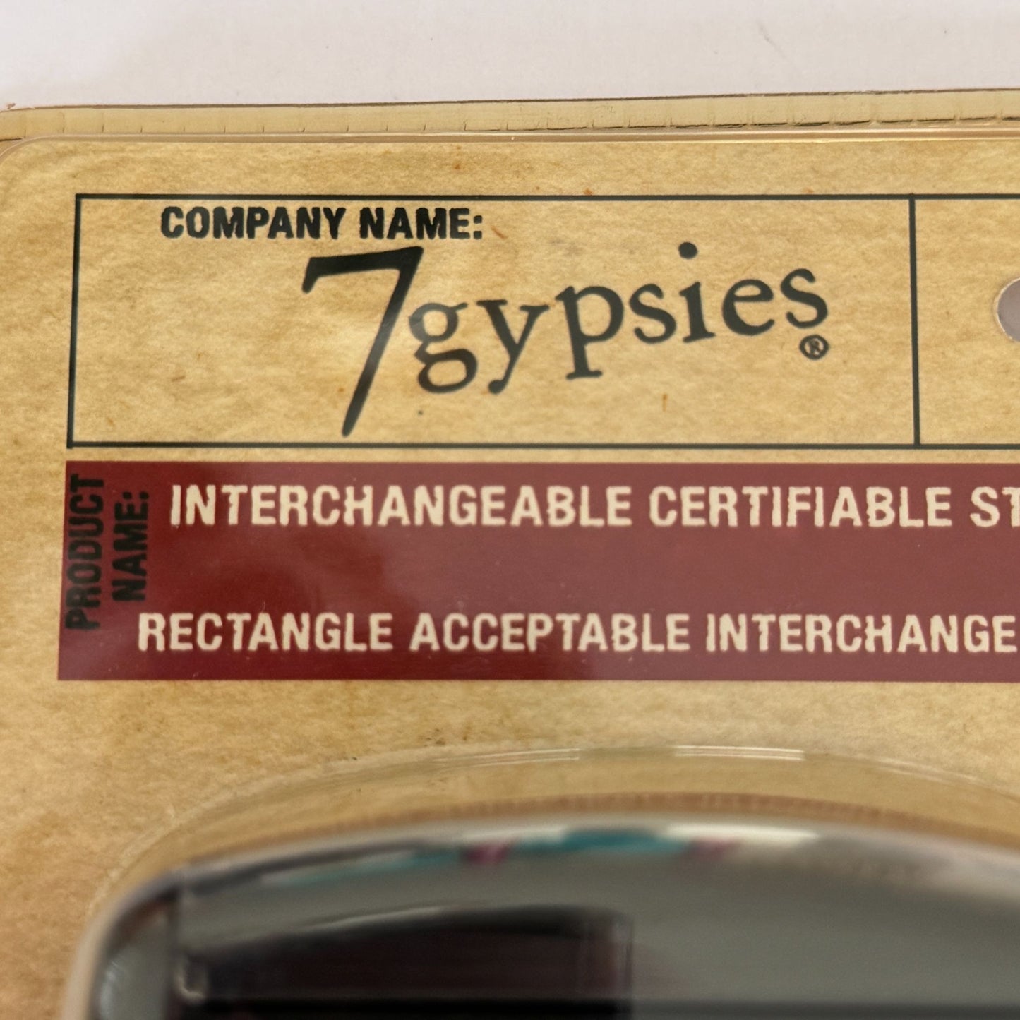 7Gypsies Interchangeable Certifiable Stamp Rectangle Hand Drawn Seals Gift Tags