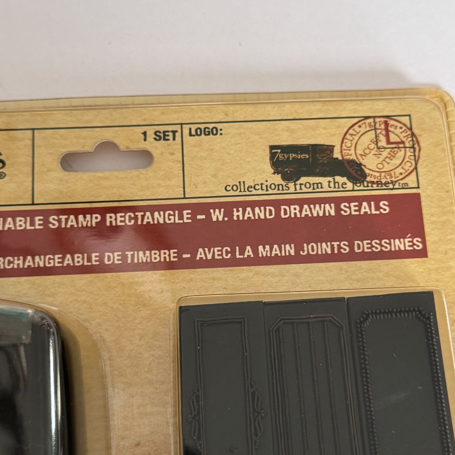 7Gypsies Interchangeable Certifiable Stamp Rectangle Hand Drawn Seals Gift Tags