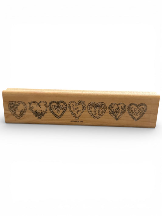 Stampin Up Rubber Stamp Ornate Heart Border I Love You Valentines Day Cardmaking