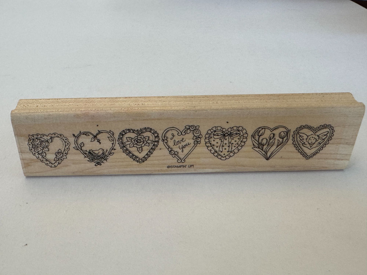 Stampin Up Rubber Stamp Ornate Heart Border I Love You Valentines Day Cardmaking