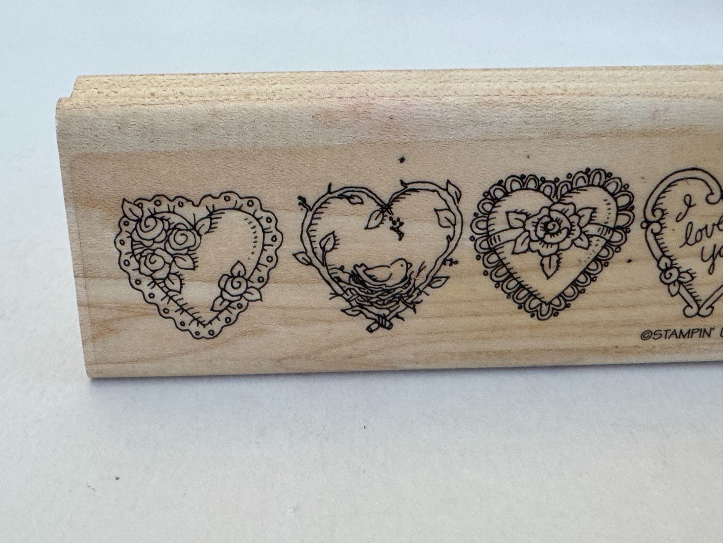 Stampin Up Rubber Stamp Ornate Heart Border I Love You Valentines Day Cardmaking