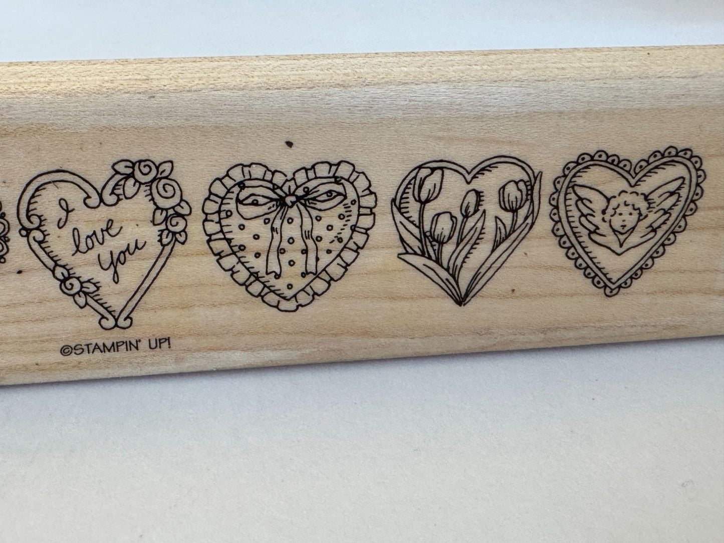 Stampin Up Rubber Stamp Ornate Heart Border I Love You Valentines Day Cardmaking