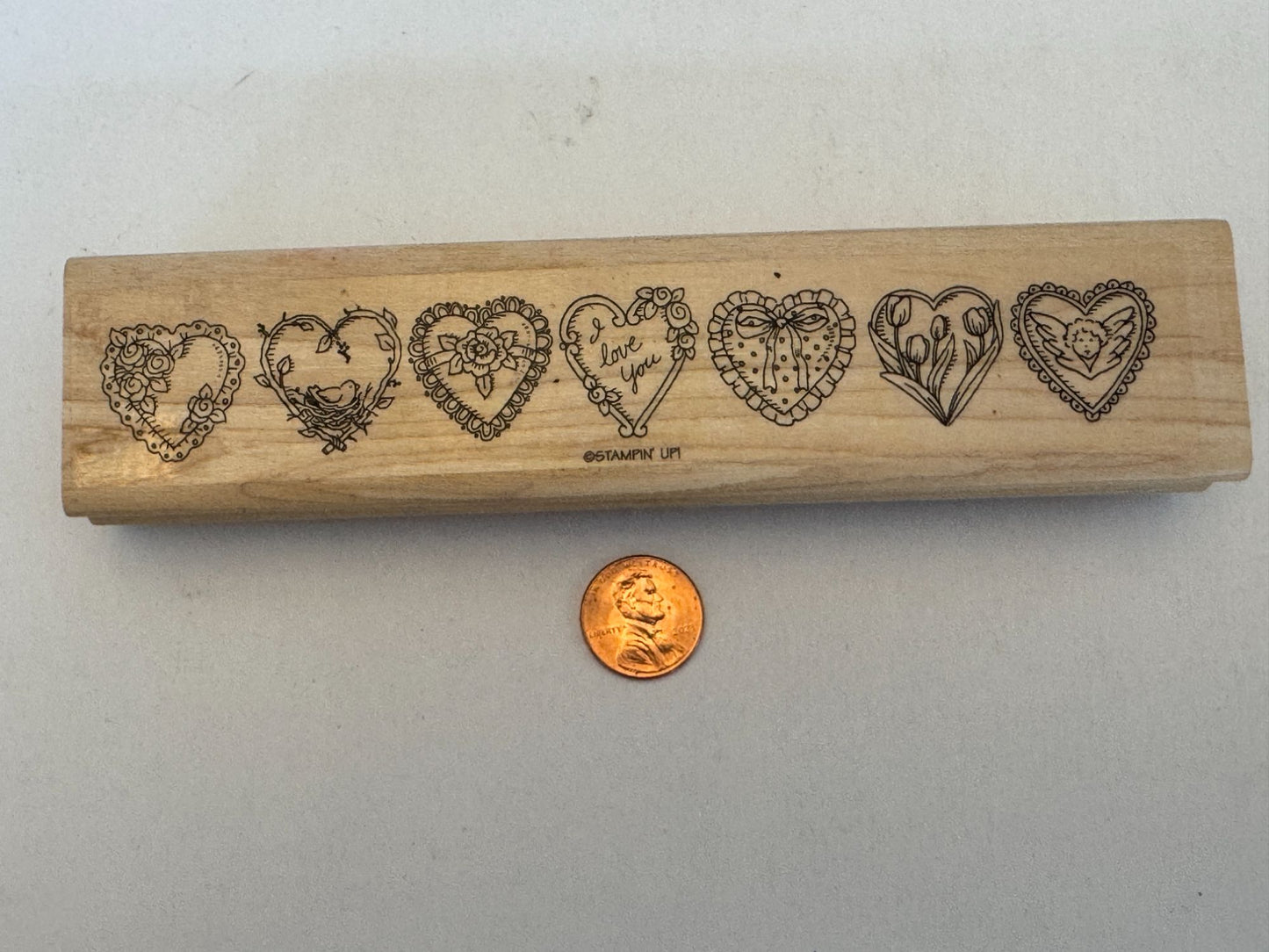 Stampin Up Rubber Stamp Ornate Heart Border I Love You Valentines Day Cardmaking