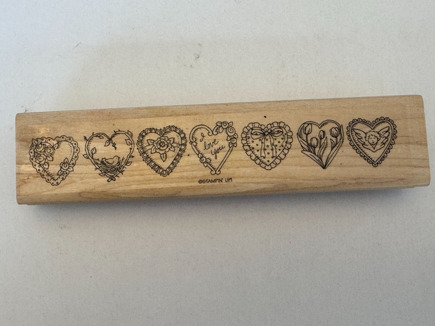 Stampin Up Rubber Stamp Ornate Heart Border I Love You Valentines Day Cardmaking
