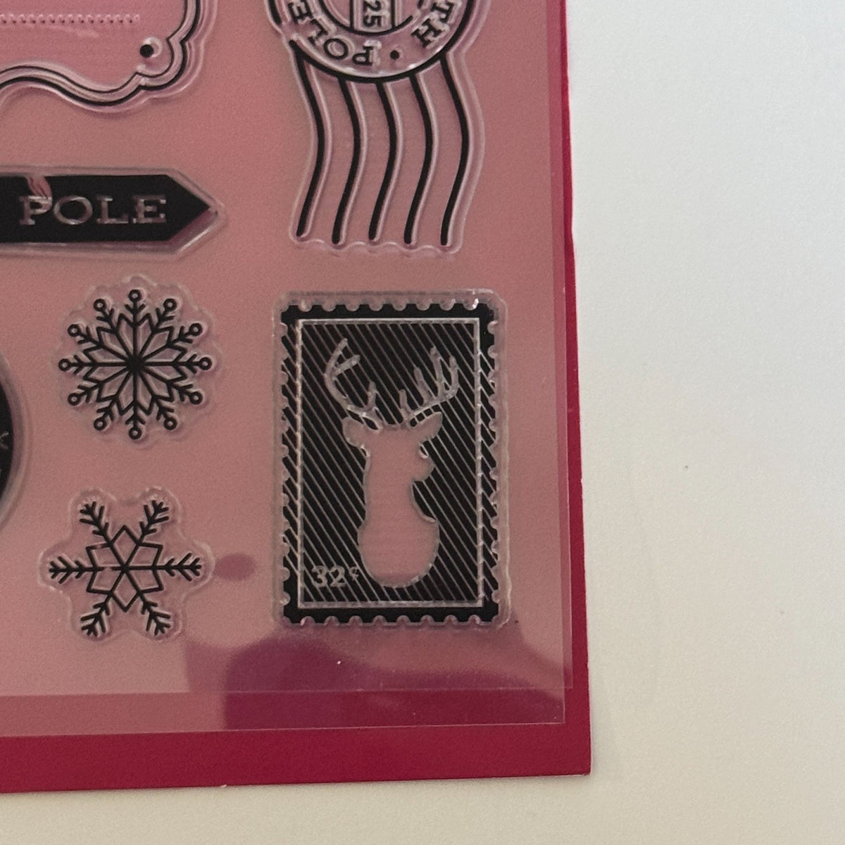 Christmas Clear Stamp Set North Pole Reindeer Postmark Snowflake Holiday Postage Cardmaking JoAnn Gift Tags