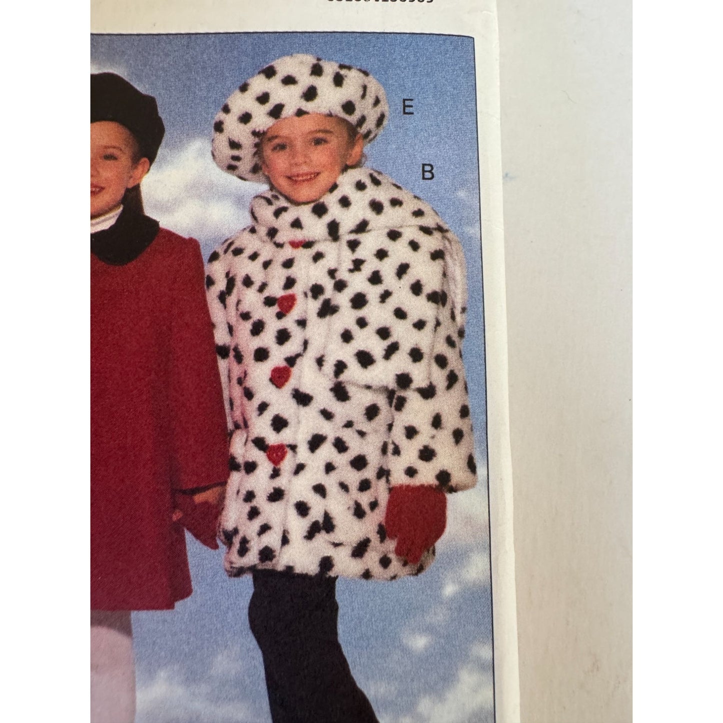 Vintage Girls Coat Sewing Pattern Butterick 6301 Beret Scarf Muff 4-6 90s Uncut