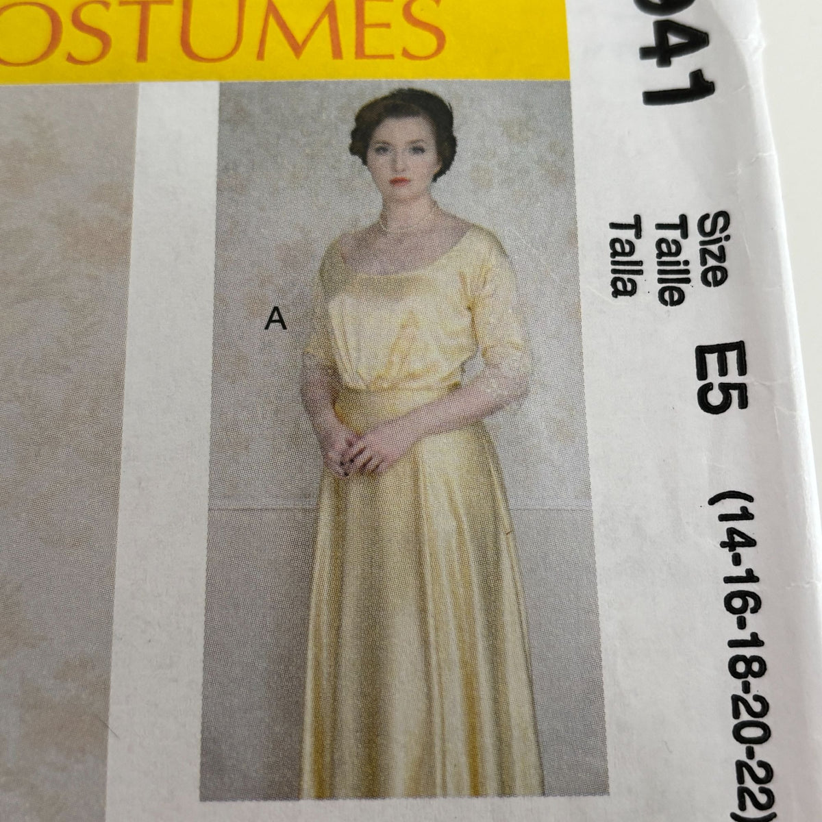 McCalls Costume Sewing Pattern M7941 Angela Clayton Regency Dress Misses 14-22 Uncut