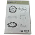 Stampin Up Clear Mount Rubber Stamps Set Perfect Punches Birthday Thanks Labels Frames Christmas