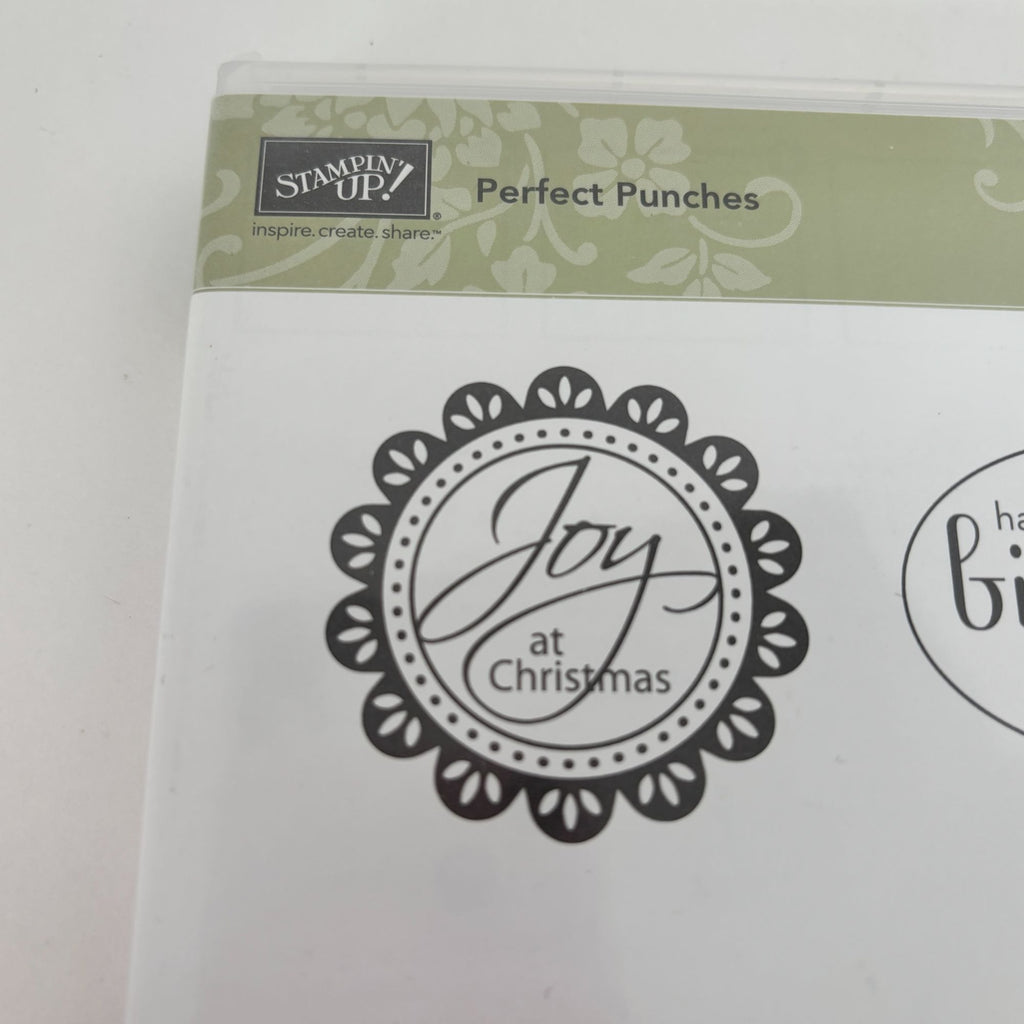 Stampin Up Clear Mount Rubber Stamps Set Perfect Punches Birthday Thanks Labels Frames Christmas