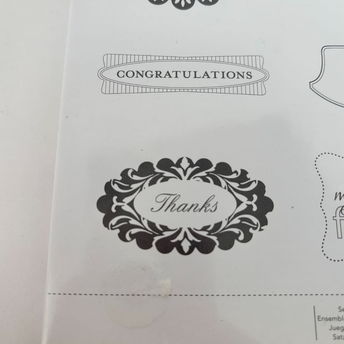 Stampin Up Clear Mount Rubber Stamps Set Perfect Punches Birthday Thanks Labels Frames Christmas