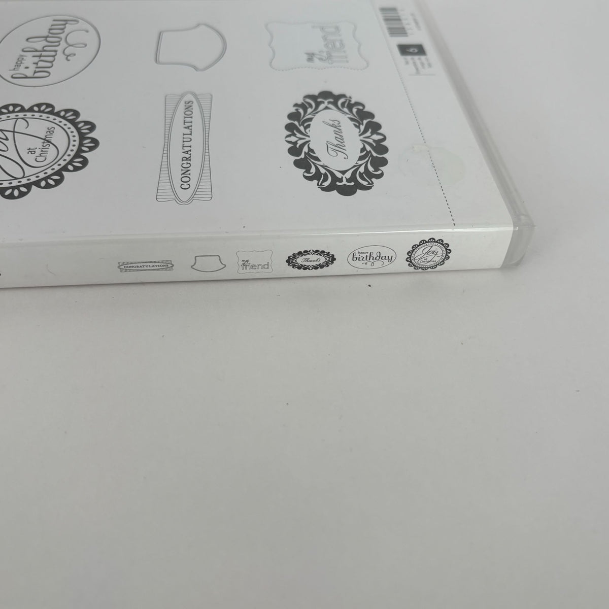 Stampin Up Clear Mount Rubber Stamps Set Perfect Punches Birthday Thanks Labels Frames Christmas