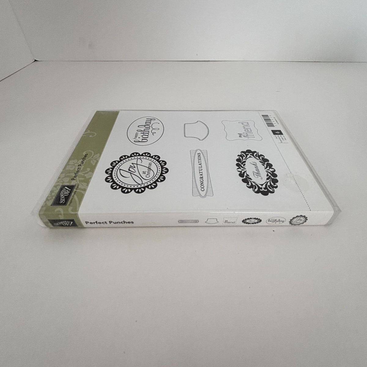 Stampin Up Clear Mount Rubber Stamps Set Perfect Punches Birthday Thanks Labels Frames Christmas