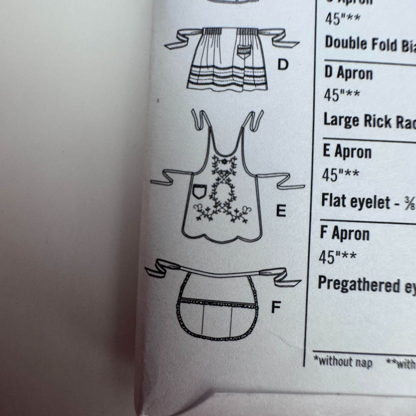 Simplicity Sewing Pattern 4282 Kitchen Half Apron Vintage Style Retro Farmhouse S-L Uncut Baking