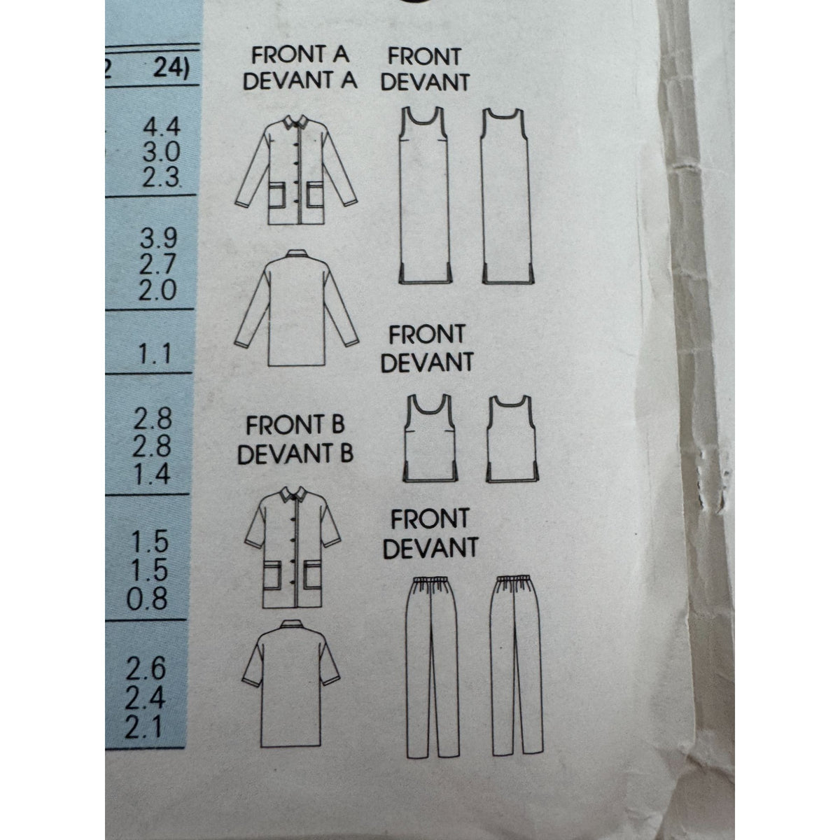 Vogue Sewing Pattern 9921 Shirt Dress Pants Set 1980s Vintage Outfit 8 10 12 UC