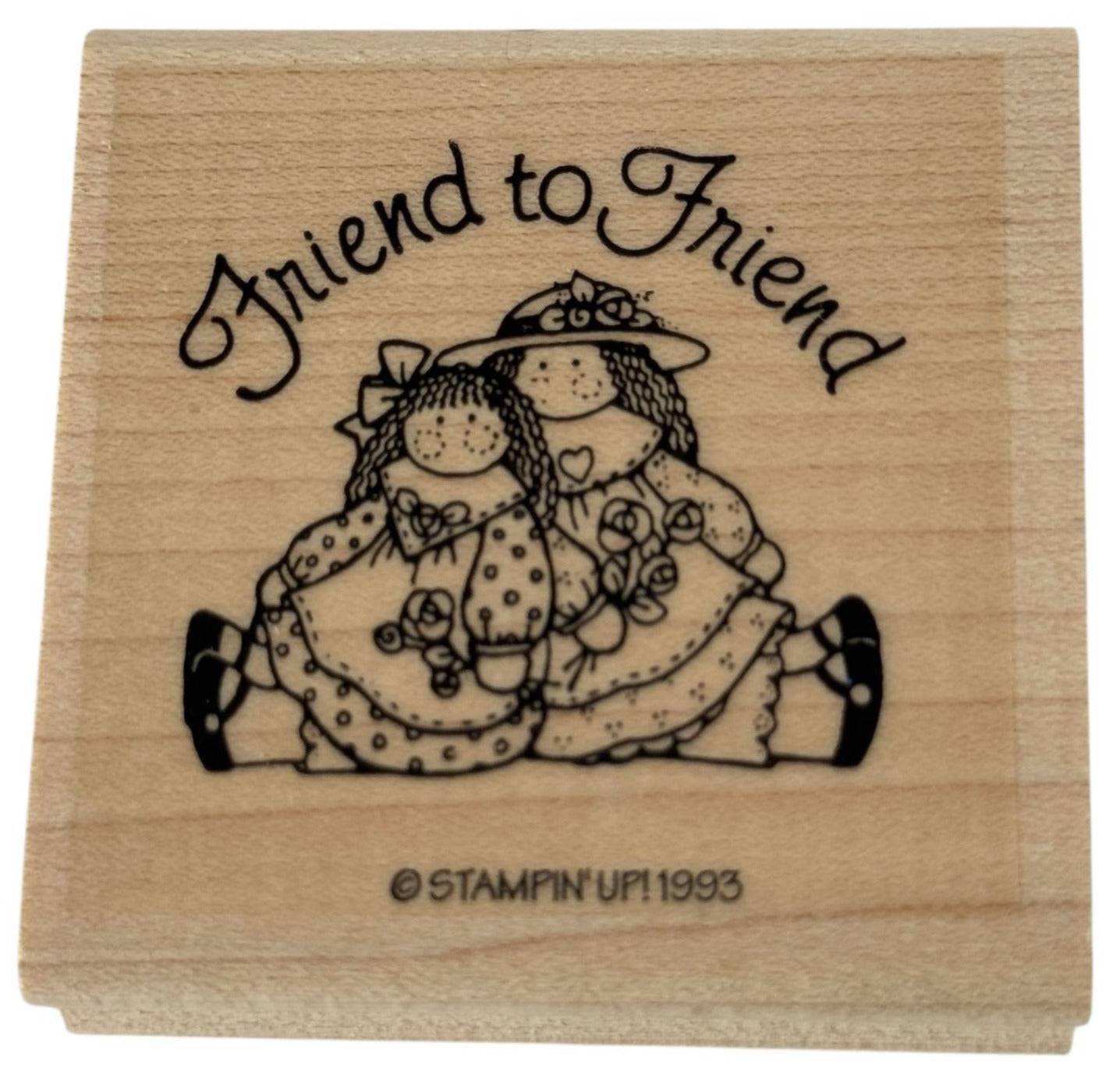 Stampin Up Rubber Stamp Friend To Friend Card Making Sentiment Friendship Dolls