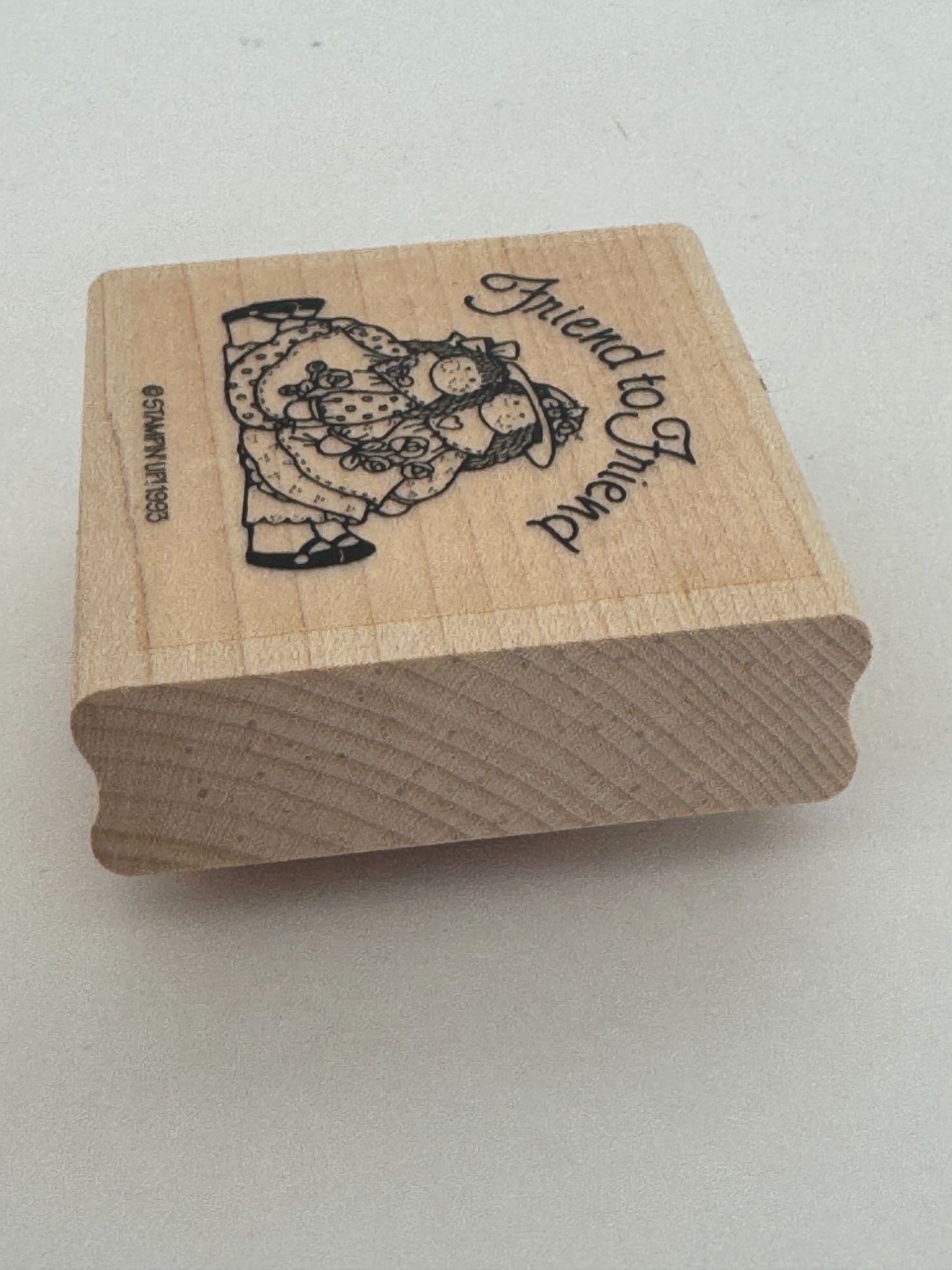 Stampin Up Rubber Stamp Friend To Friend Card Making Sentiment Friendship Dolls