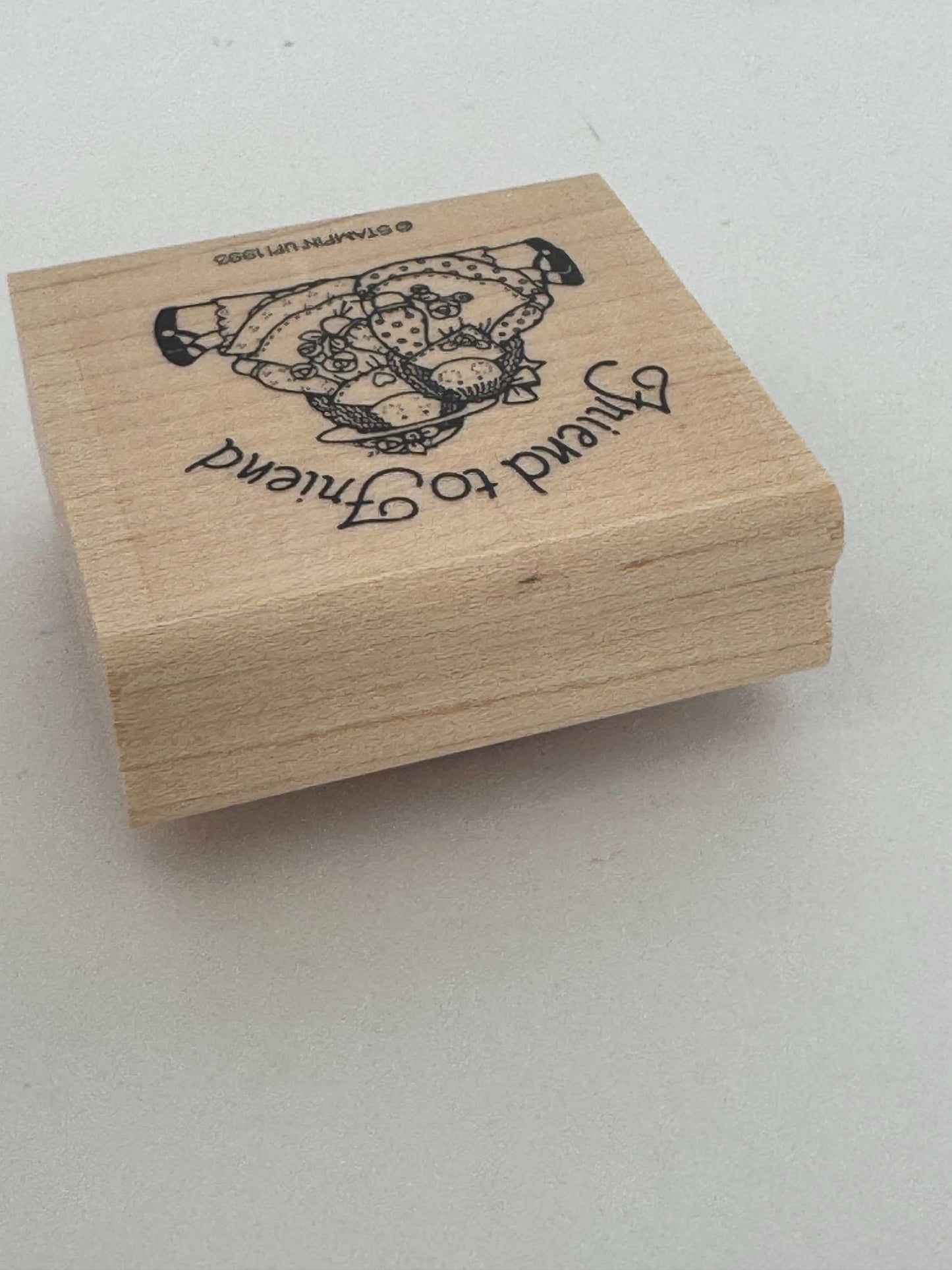 Stampin Up Rubber Stamp Friend To Friend Card Making Sentiment Friendship Dolls